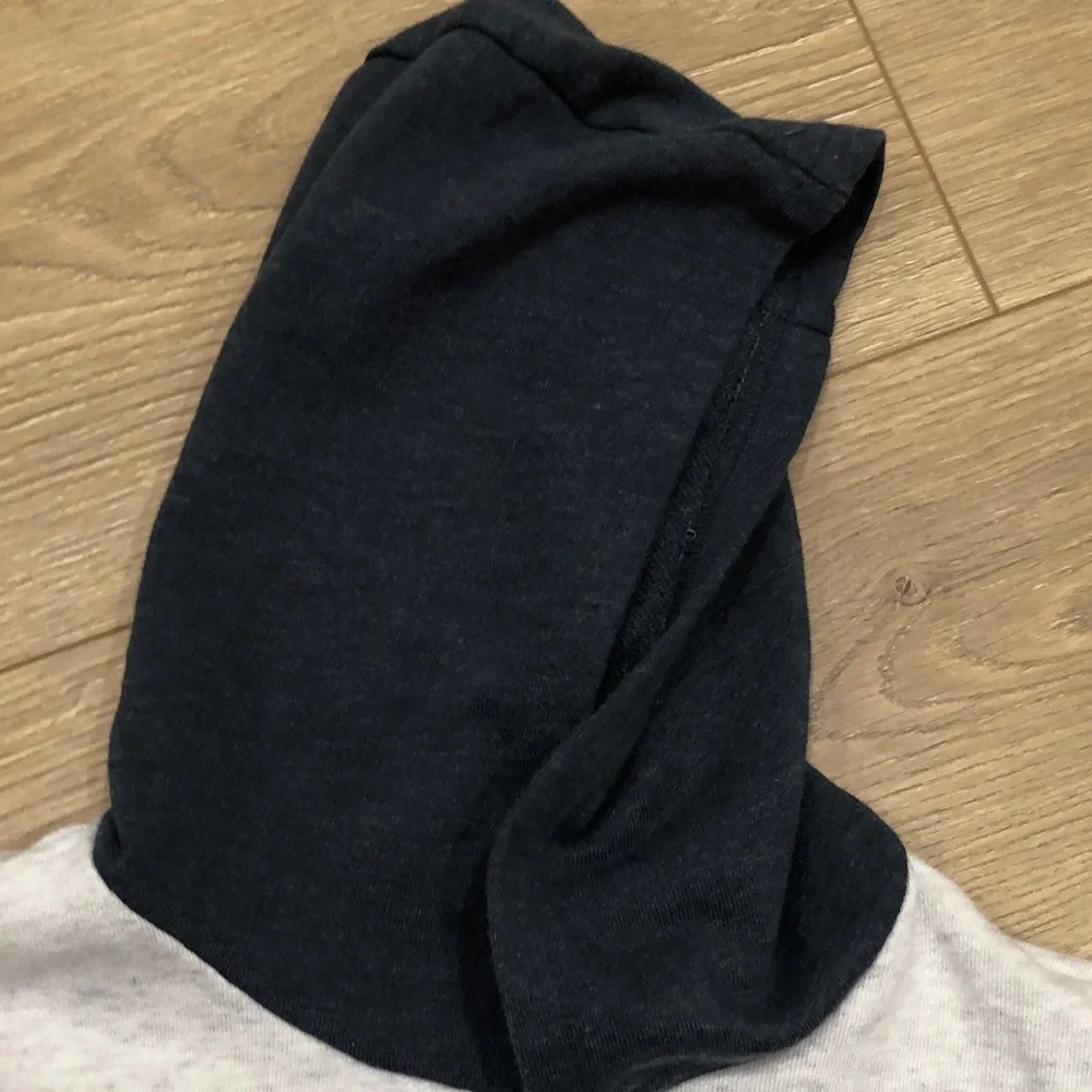 Carter's Light Gray Short-Sleeve Hoodie with Navy Hood